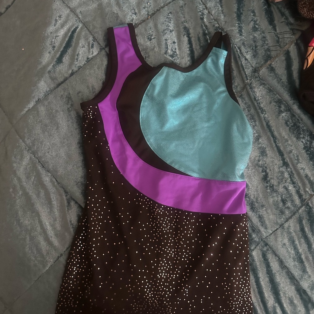 Danskin Kids Bodysuit - Black, Purple, Teal